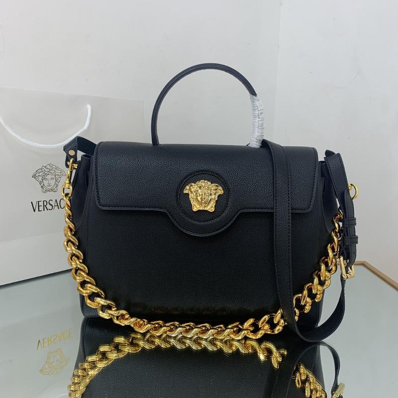 Versace Chain Handbags DBF1038 Gold buckle black